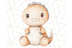 Cute Pastel Dinosaur Clipart PNG for Nursery Art, Baby Decor Product Image 2