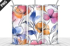 Flowers Tumbler Wrap | Sublimation Design | Tumbler PNG Product Image 1