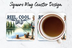 Reel Cool Dad Mug coaster | Coaster | Sublimation Design Product Image 1