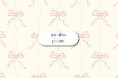 Pink Bow Seamless Pattern Coquette Minimalist Design Product Image 1