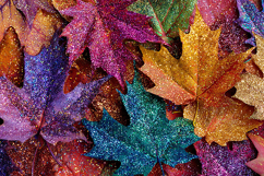 Glittery autumn leaves in various shades and textures. Product Image 1