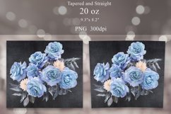 Floral Tumbler Sublimation Bundle | Blue Roses Tumbler Wrap Product Image 7