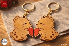 Animals Couple Keychain SVG Bundle | Laser Cut | Keyring Product Image 6