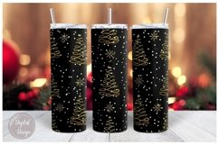 20oz Gold Christmas Tree Skinny Tumbler Sublimation Design Product Image 1