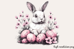 Pink Black Easter Clipart PNG Product Image 1