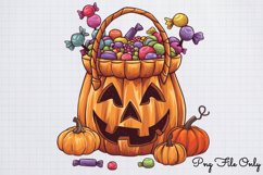 Halloween Trick Or Treat Bag Clipart PNG Product Image 1