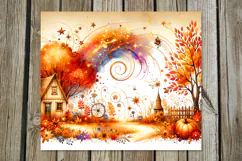 Golden Autumn, Fall | Skinny Tumbler Sublimation design P2 Product Image 2