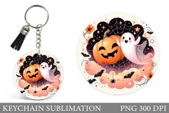 Cute Ghost Keychain Design. Cute Halloween Keychain Product Image 1