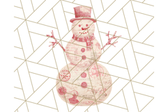 Patterned Snowman Silhouette PNG Clipart Product Image 2