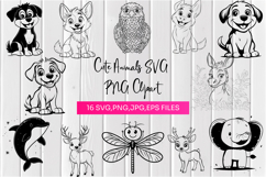 Cute Animals SVG PNG Clipart Product Image 1
