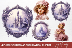 Purple Christmas Sublimation clipart Product Image 1