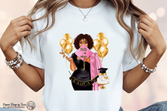 Curly Hair Graduation PNG That’s a Wrap Pink Stole Design Product Image 4