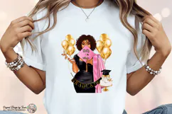 Curly Hair Graduation PNG That’s a Wrap Pink Stole Design Product Image 4