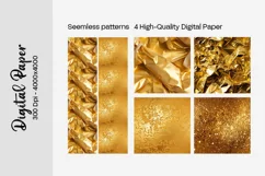 Golden Luxury Digital Papers Marble and Glitter digital Product Image 2