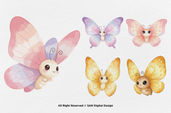 15 Bundle Watercolor Cute Butterfly Kids Animal Caterpillar Product Image 6