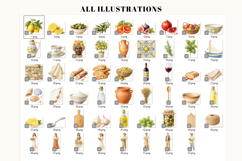 Essence of Sicily Watercolor Clipart Collection Product Image 6