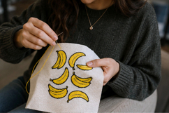 Cross stitch bananas embroidery pattern yellow fruit summer Product Image 6