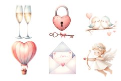 Valentine’s Day Element Watercolor Clipart Product Image 6