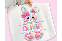 Easter Bunny Split Monogram Sublimation, Happy Easter PNG Product Image 5