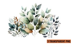 Watercolor Botanical Clipart Sublimation, PNG Product Image 1