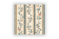 Farmhouse Toile Digital Paper Pack, Vintage Floral Toile Product Image 6