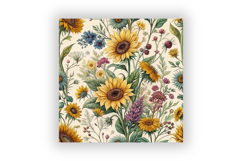 Sunflower &amp; Wildflowers Seamless Pattern, Bright Summer Product Image 6