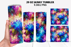 Flower Skinny Tumbler 20oz Wrap Design, Flowers Tumble PNG Product Image 1