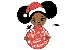 Christmas Black Girl SVG Believe in the Magic of Christmas Product Image 6