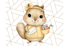 Cute Back to School Animals PNG Clipart with Books &amp; Bags Product Image 2