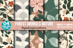 Forest Animals Nature Digital Background Paper Bundle PNG Product Image 7