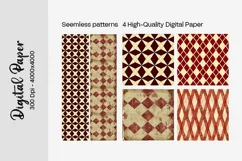 Burgundy Digital Papers | Floral Digital paper Product Image 2