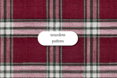 Burgundy Christmas Plaid Seamless Pattern Digital Paper Product Image 1