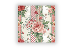 Mint Toile Digital Paper Pack, Vintage Floral Toile, Gingham Product Image 6
