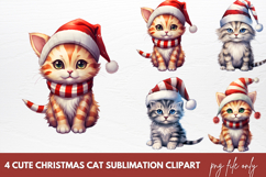 Cute Christmas Cats Clipart Sublimation Product Image 1