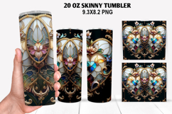 Flower Skinny Tumbler 20oz Wrap Design, Winter Tumbler Wrap Product Image 1