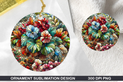 Flower Stained Glass Ornament PNG, Digital Download File Product Image 1