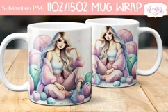 Yarn lover mug wrap PNG for sublimation| Knitting crochet Product Image 1