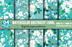 Watercolor Abstract Floral Pattern Set Bundle PNG Product Image 6
