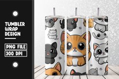 Cute cat pattern Tumbler Wrap | Sublimation | 20 oz Skinny Product Image 1