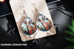 Stained Glass Deer flowers Earring Design Product Image 1