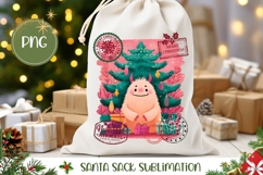 Cartoon Christmas Monster Santa Sack, Christmas Gift Bag PNG Product Image 1