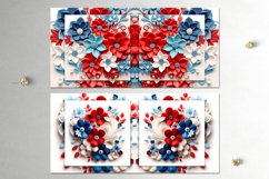 3D papercut patriotic USA flowers | Sublimation Mug designs Product Image 6