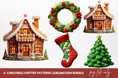 Christmas Knitted Patterns Sublimation Clipart Product Image 1