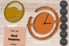 3D Layered clock, abstract sign, Glowforge Laser Cut File Product Image 1