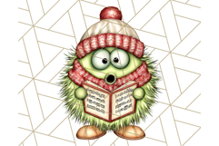 Christmas Monster Clipart, Funny Holiday Creature PNG Art Product Image 2