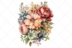 Watercolor Ivory Floral Bouquet Clipart Bundle Product Image 6