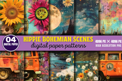 Hippie Bohemian Scenes Journal Paper Bundle PNG Product Image 7
