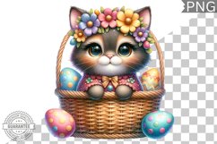 Easter Cat Sublimation - Easter Clipart PNG Design Product Image 1
