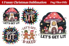 Funny Christmas Sublimation Clipart PNG Product Image 1