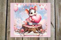 Valentine mouse | 4 love Skinny tumbler sublimation designs Product Image 2